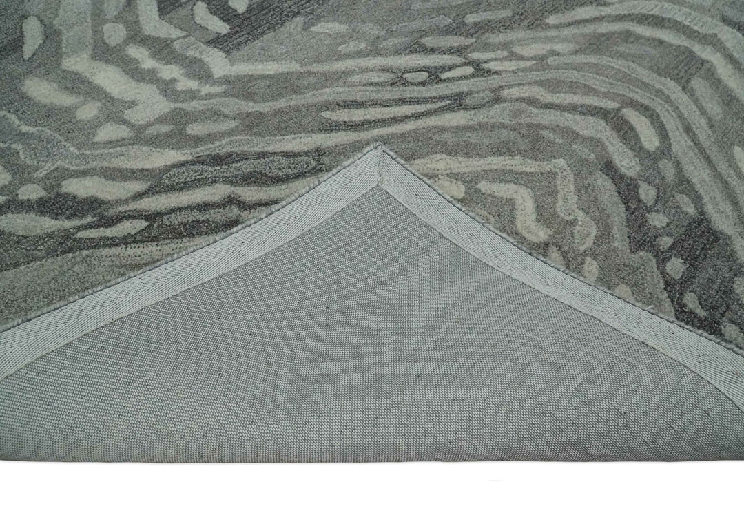 Abstract Modern Hand Tufted 2x3, 3x5, 5x8, 6x9, 8x10 and 9x12 Woolen Beige, Silver and Gray Area Rug | MIR3 - The Rug Decor