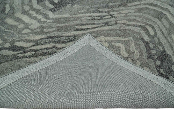 Abstract Modern Hand Tufted 2x3, 3x5, 5x8, 6x9, 8x10 and 9x12 Woolen Beige, Silver and Gray Area Rug | MIR3 - The Rug Decor
