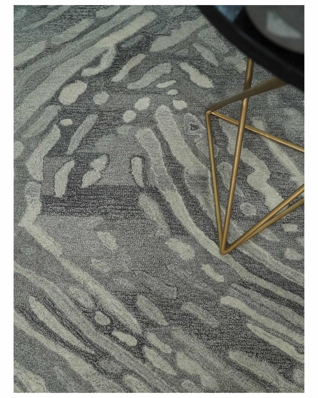Abstract Modern Hand Tufted 2x3, 3x5, 5x8, 6x9, 8x10 and 9x12 Woolen Beige, Silver and Gray Area Rug | MIR3 - The Rug Decor