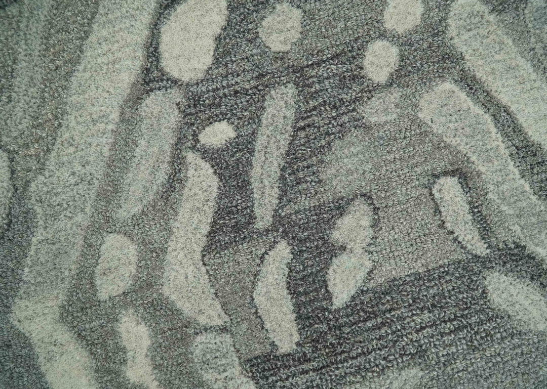 Abstract Modern Hand Tufted 2x3, 3x5, 5x8, 6x9, 8x10 and 9x12 Woolen Beige, Silver and Gray Area Rug | MIR3 - The Rug Decor