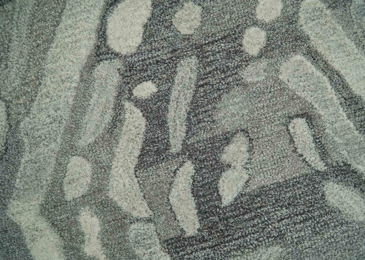 Abstract Modern Hand Tufted 2x3, 3x5, 5x8, 6x9, 8x10 and 9x12 Woolen Beige, Silver and Gray Area Rug | MIR3 - The Rug Decor