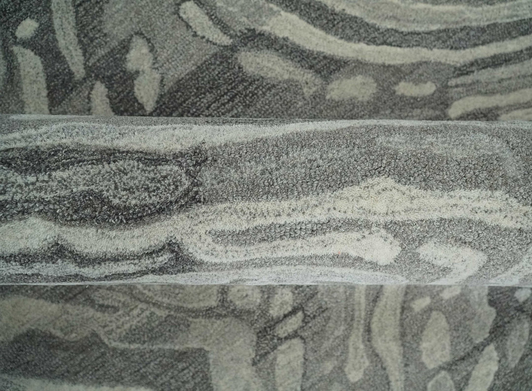 Abstract Modern Hand Tufted 2x3, 3x5, 5x8, 6x9, 8x10 and 9x12 Woolen Beige, Silver and Gray Area Rug | MIR3 - The Rug Decor