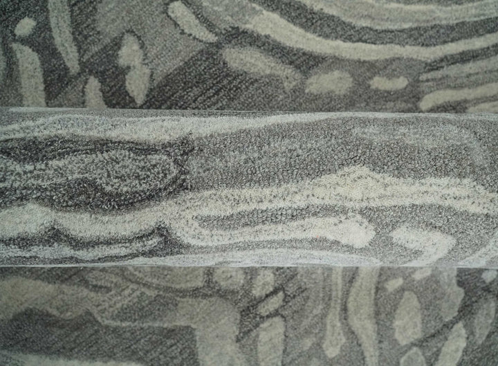 Abstract Modern Hand Tufted 2x3, 3x5, 5x8, 6x9, 8x10 and 9x12 Woolen Beige, Silver and Gray Area Rug | MIR3 - The Rug Decor
