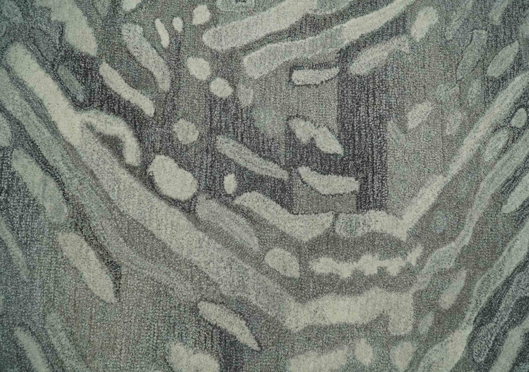 Abstract Modern Hand Tufted 2x3, 3x5, 5x8, 6x9, 8x10 and 9x12 Woolen Beige, Silver and Gray Area Rug | MIR3 - The Rug Decor