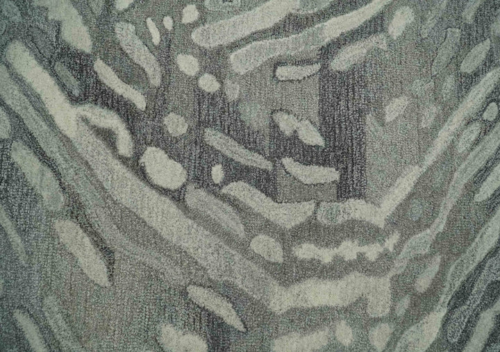 Abstract Modern Hand Tufted 2x3, 3x5, 5x8, 6x9, 8x10 and 9x12 Woolen Beige, Silver and Gray Area Rug | MIR3 - The Rug Decor