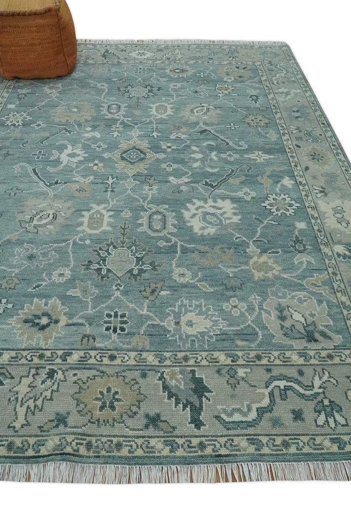Antique 3x5, 4x6, 5x8, 6x9, 8x10, 9x12 Hand Knotted Oushak Gray and Silver Traditional Persian Area Rug | NT22 - The Rug Decor