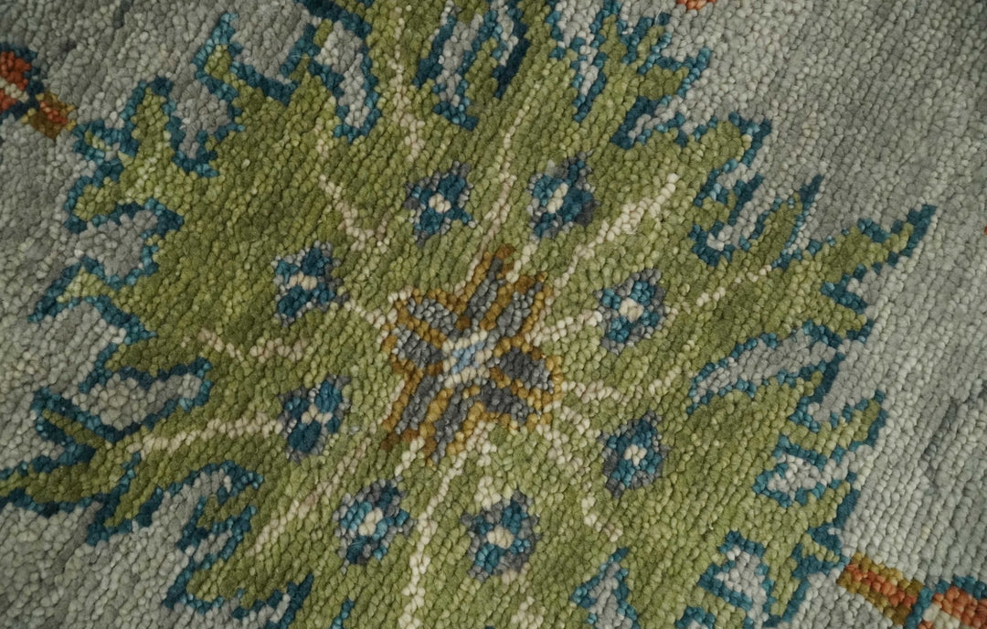 Antique 5x8, 6x9, 8x10, 9x12, 10x14 and 12x15 Hand Knotted Gray, Beige and Blue Traditional Persian Vintage Oushak Wool Rug | TRDCP748 - The Rug Decor