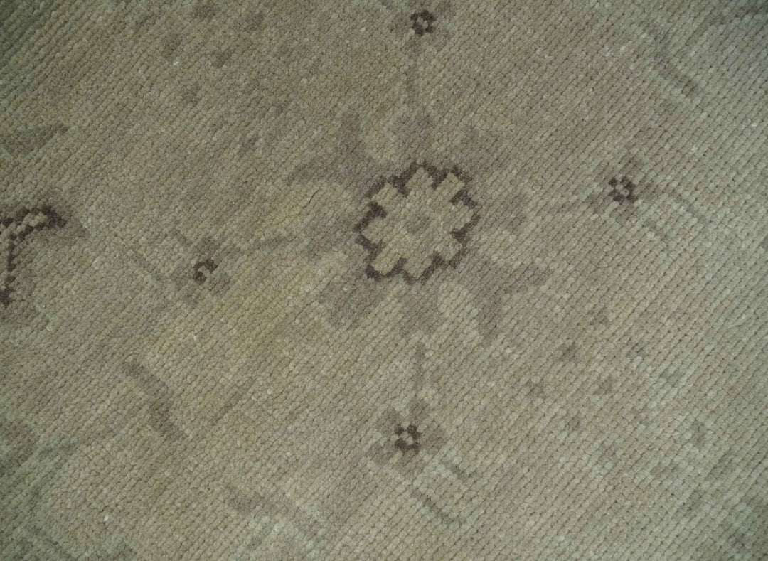 Antique 8x10 Hand Knotted Beige Traditional Vintage Persian Oushak Wool Rug | AC21810 - The Rug Decor