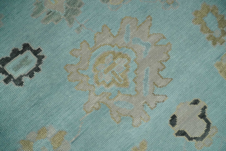 Antique Blue 8x10, 9x12, 10x14 and 12x15 Hand Knotted Charcoal Traditional Persian Oushak Wool Rug | NT3 - The Rug Decor