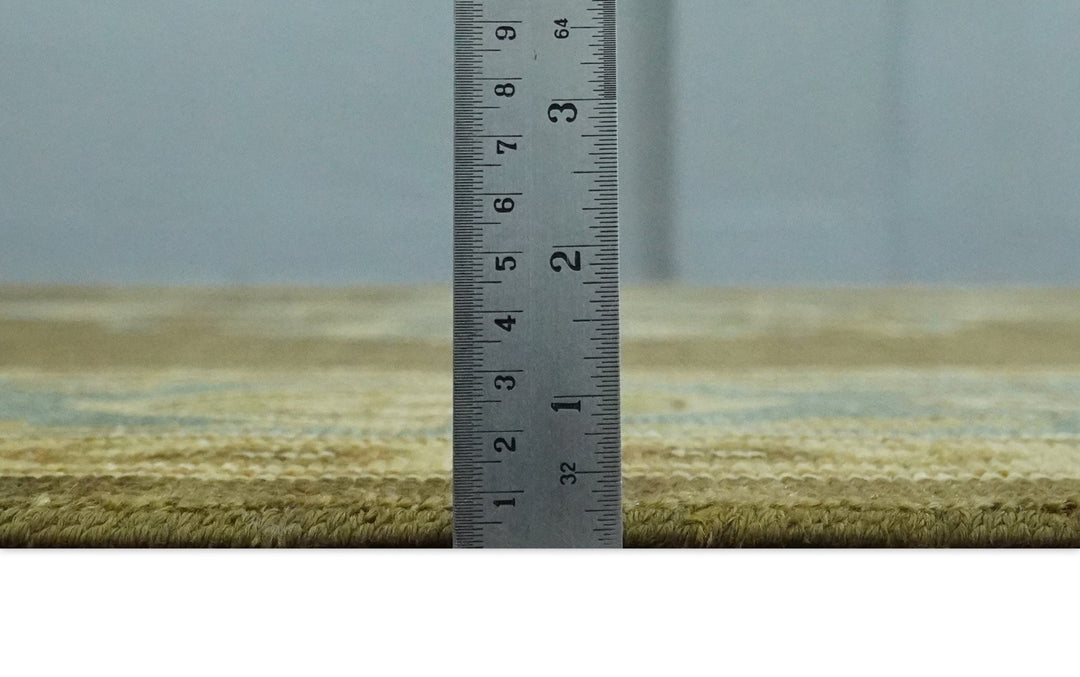 Antique Brown and Blue 8x10 Hand Knotted Heriz Serapi Medallion Area Rug | AC19810 - The Rug Decor