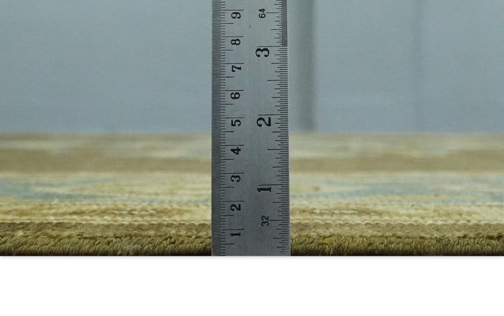 Antique Brown and Blue 8x10 Hand Knotted Heriz Serapi Medallion Area Rug | AC19810 - The Rug Decor