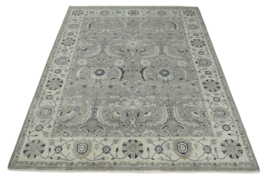 Antique Distressed Brown and Beige 5x8, 6x9, 8x10 and 9x12 Hand Knotted Traditional Persian Vintaage Wool Rug | TRD2360 - The Rug Decor