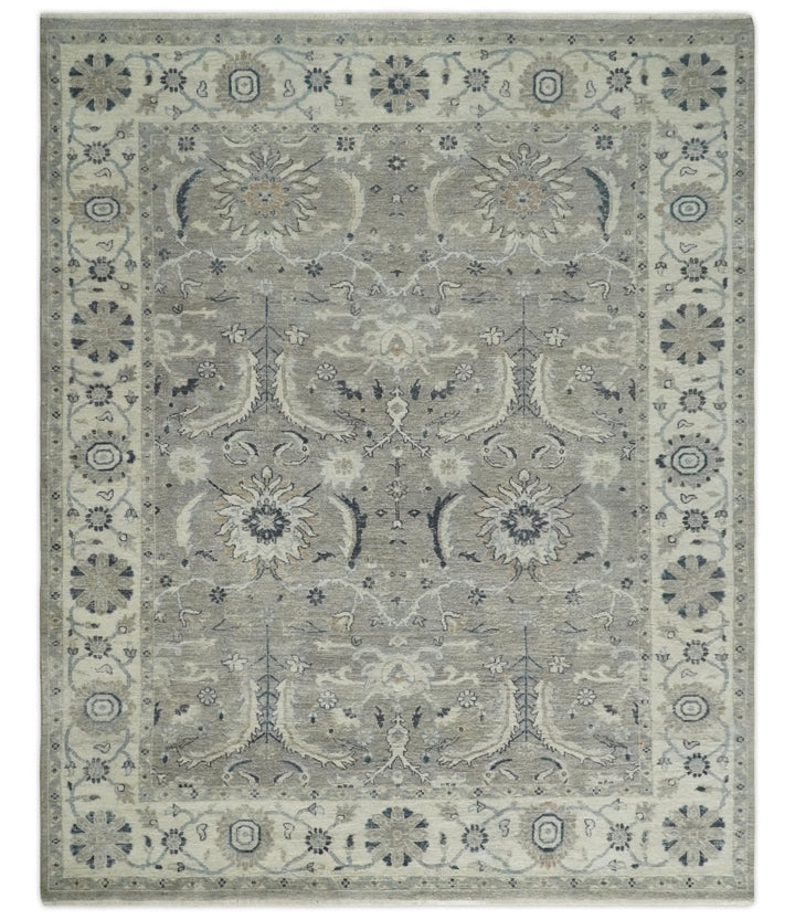 Antique Distressed Brown and Beige 5x8, 6x9, 8x10 and 9x12 Hand Knotted Traditional Persian Vintaage Wool Rug | TRD2360 - The Rug Decor