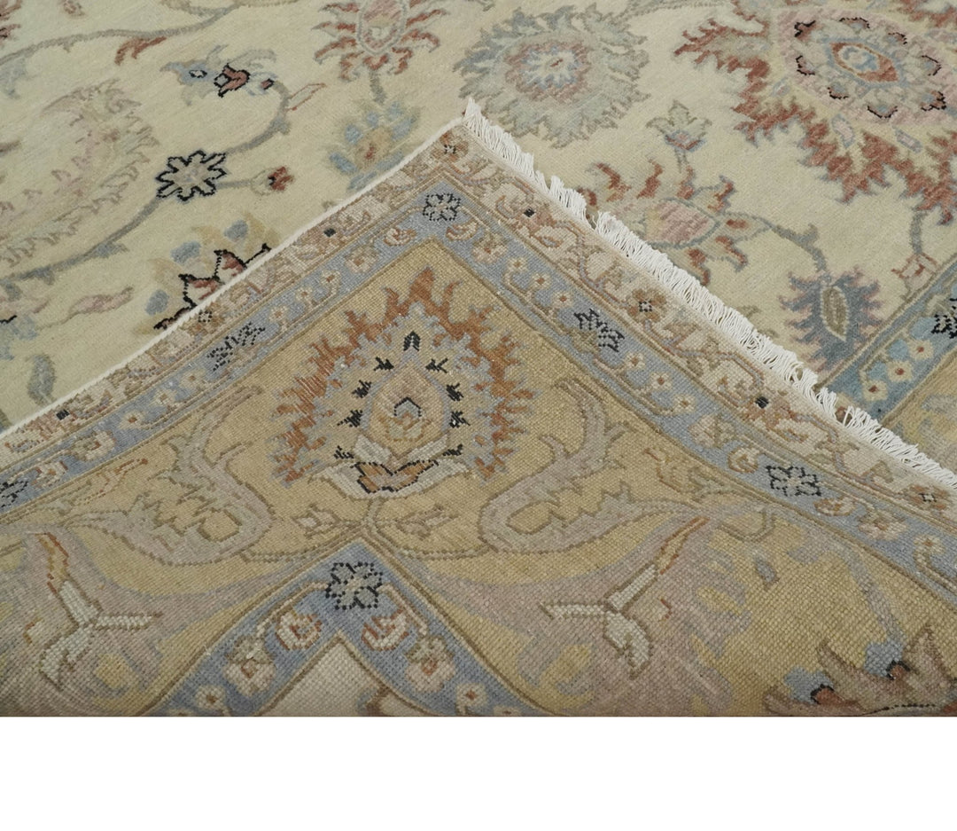 Antique Fine 8x10 Hand Knotted Ivory and Beige Traditional Vintage Persian Wool Rug | TRDCP717912 - The Rug Decor