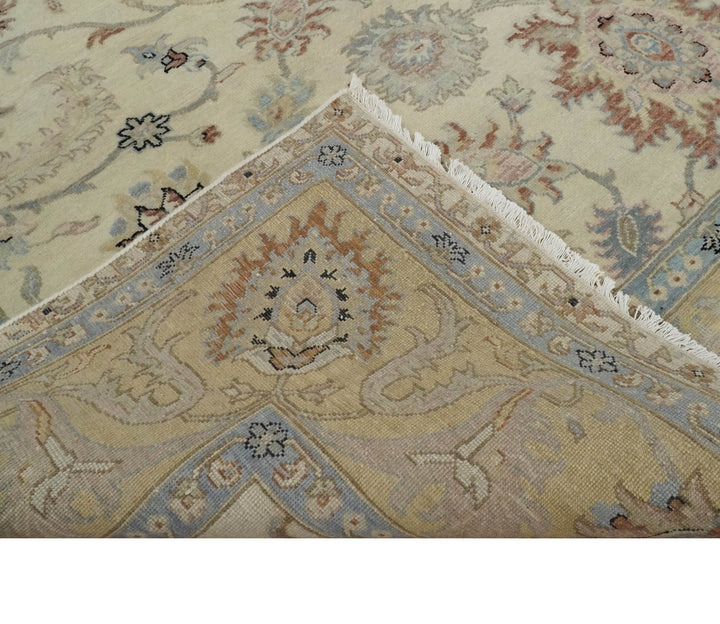 Antique Fine 8x10 Hand Knotted Ivory and Beige Traditional Vintage Persian Wool Rug | TRDCP717912 - The Rug Decor