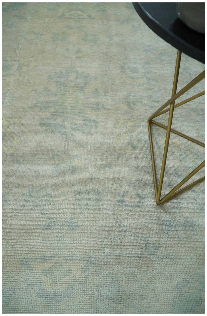 Antique Finish Silver, Gray and Charcoal Hand Knotted Oriental Oushak 8x10 wool Area Rug - The Rug Decor