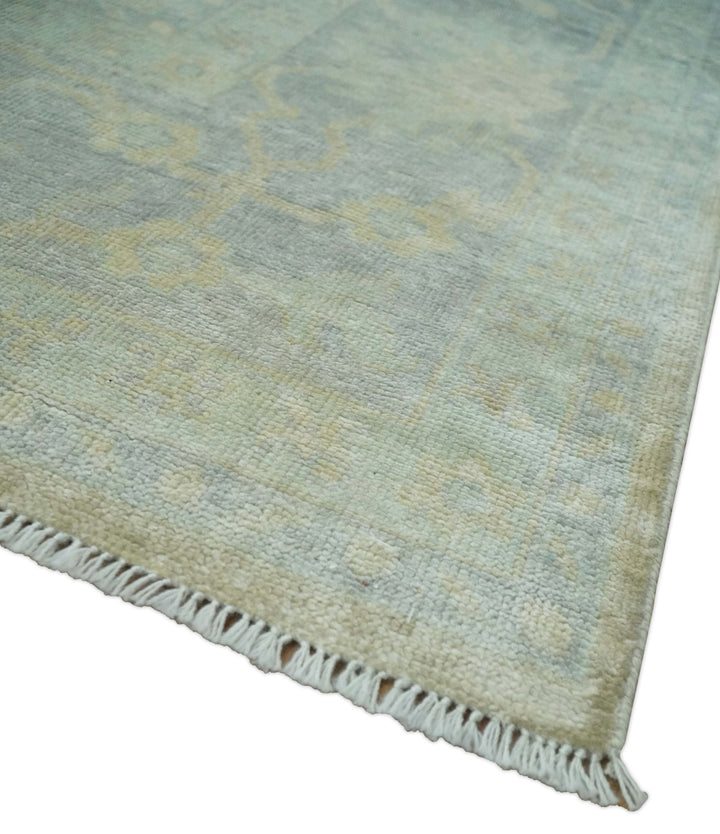 Antique Finish Silver, Gray and Charcoal Hand Knotted Oriental Oushak 8x10 wool Area Rug - The Rug Decor