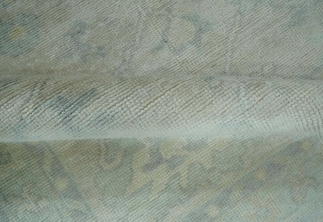 Antique Finish Silver, Gray and Charcoal Hand Knotted Oriental Oushak 8x10 wool Area Rug - The Rug Decor