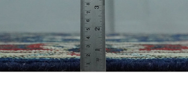 Antique Hand Knotted 5x8, 6x9, 8x10, 9x12, 10x14 and 12x15 Blue, Beige and Rust Traditional Persian Oushak Wool Rug | TRDCP1086 - The Rug Decor