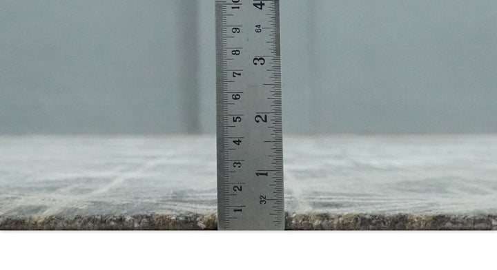 Antique look Gray and Ivory Geometrical Stripes Pattern Hand loom Viscose wool Area Rug - The Rug Decor