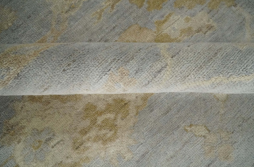 Antique look Gray, Beige and Olive Hand knotted Traditional Oushak 9x12 wool Area Rug - The Rug Decor