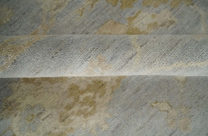 Antique look Gray, Beige and Olive Hand knotted Traditional Oushak 9x12 wool Area Rug - The Rug Decor