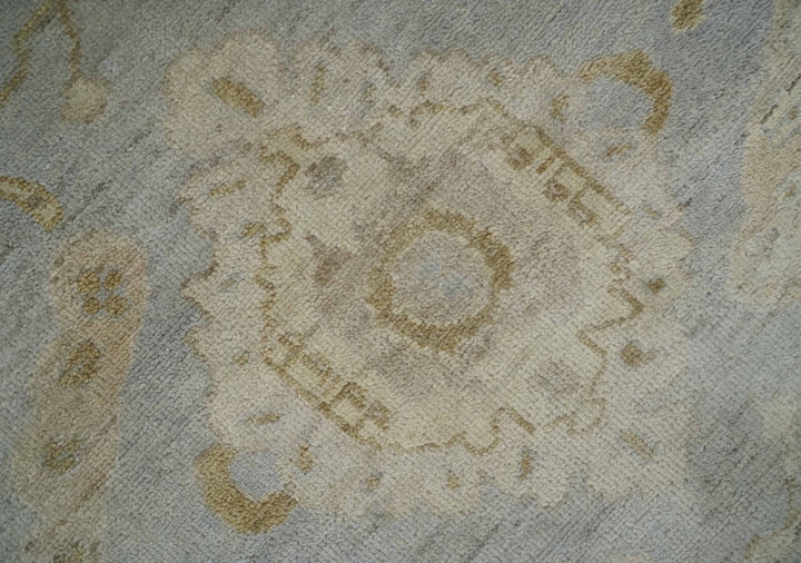 Antique look Gray, Beige and Olive Hand knotted Traditional Oushak 9x12 wool Area Rug - The Rug Decor