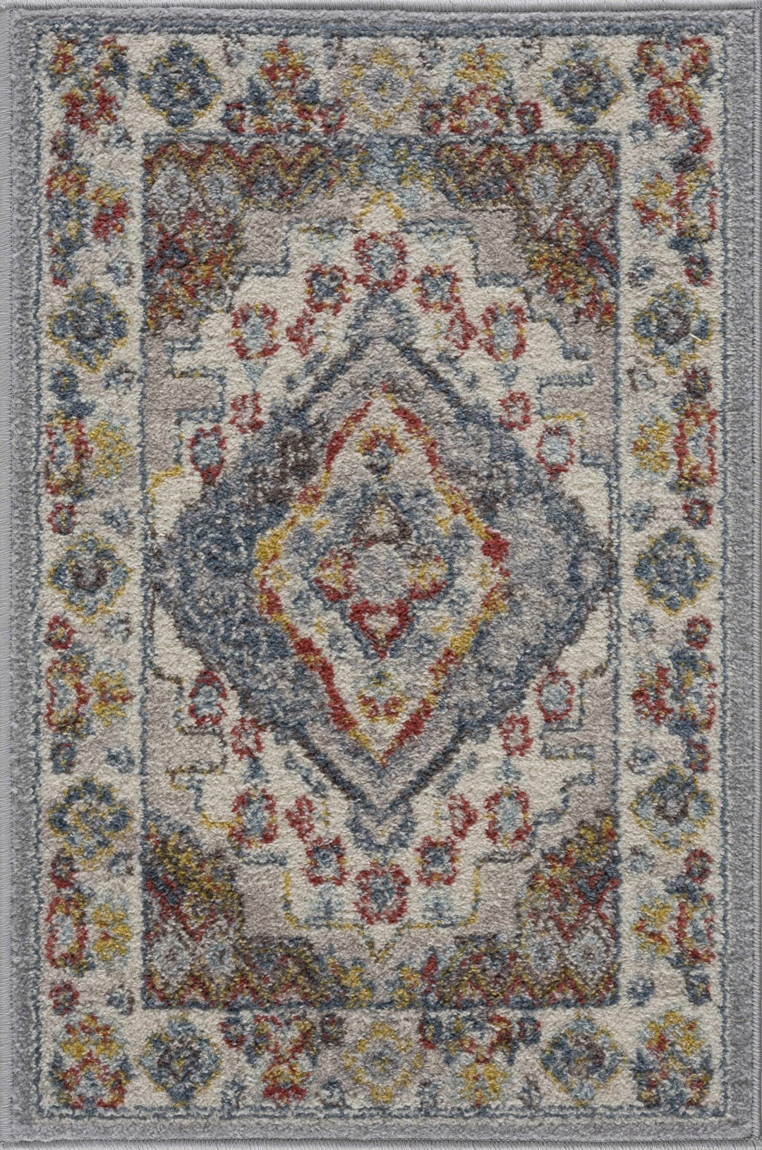 Antique look Traditional Machine Woven Tan, Charcoal, Ivory and Rust Multi Size Rug - The Rug Decor