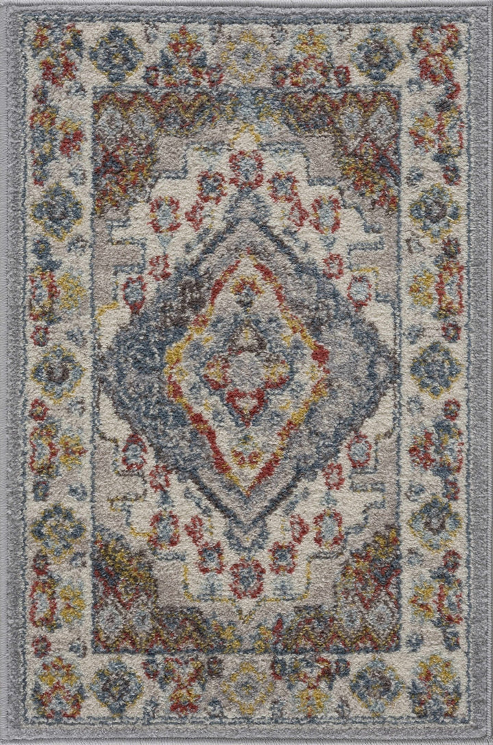 Antique look Traditional Machine Woven Tan, Charcoal, Ivory and Rust Multi Size Rug - The Rug Decor