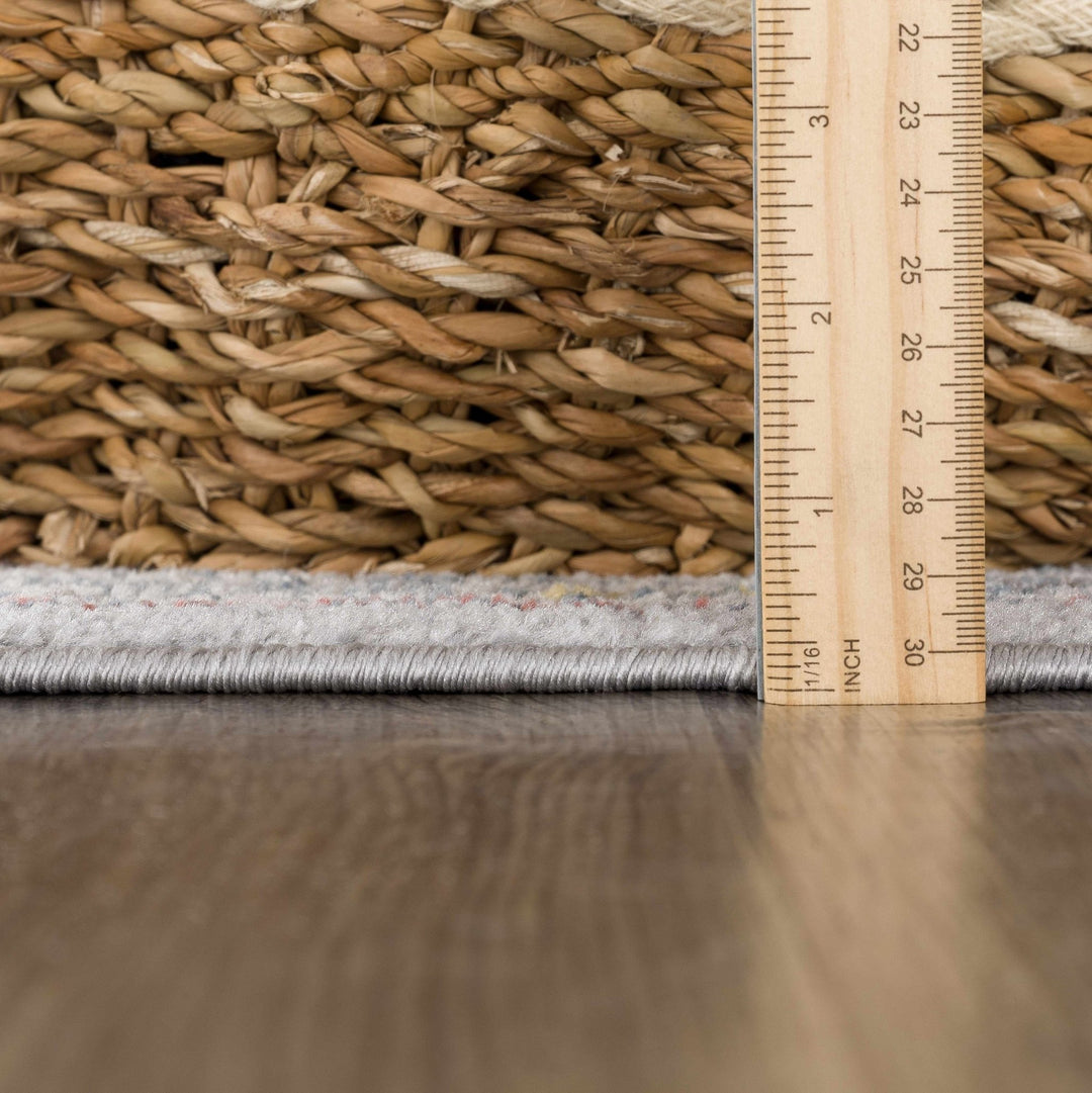 Antique look Traditional Machine Woven Tan, Charcoal, Ivory and Rust Multi Size Rug - The Rug Decor