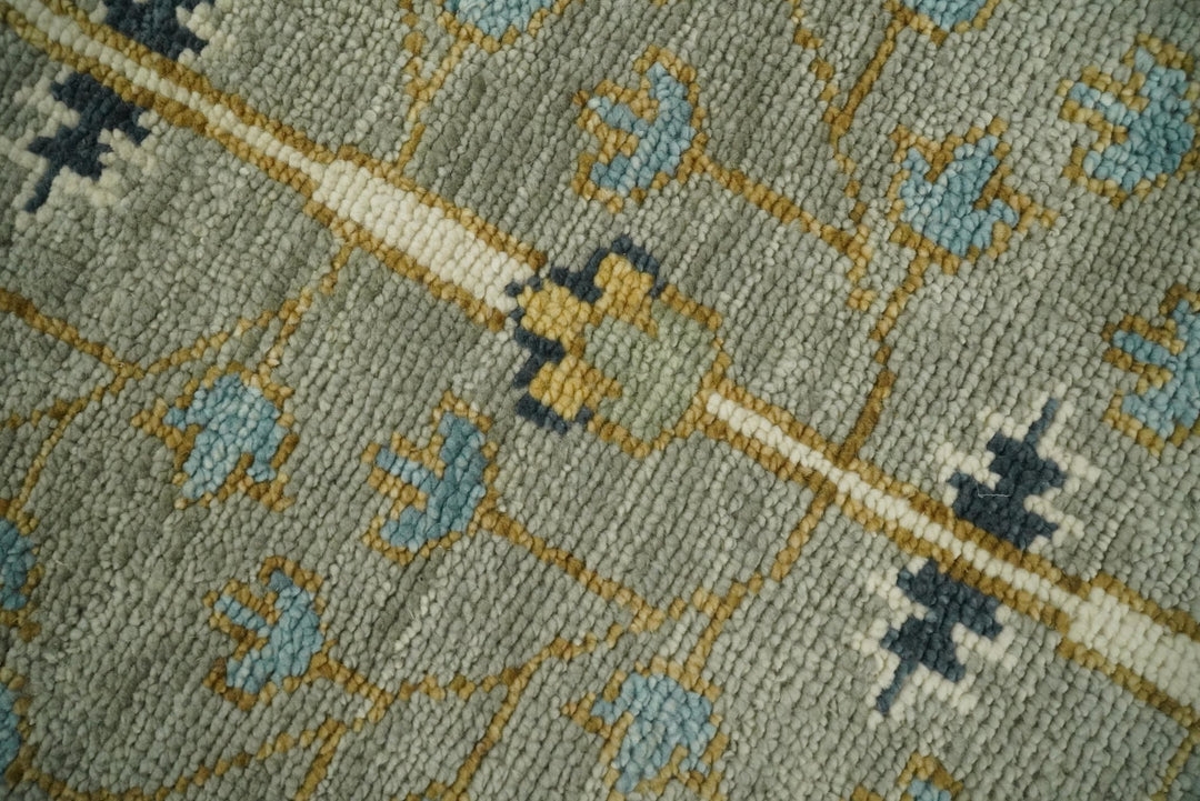 Antique Moss 5x8, 6x9, 8x10, 9x12, 10x14 and 12x15 Hand Knotted Silver and Gold Traditional Persian Vintage Heriz Serapi Wool Rug | TRDCP706 - The Rug Decor