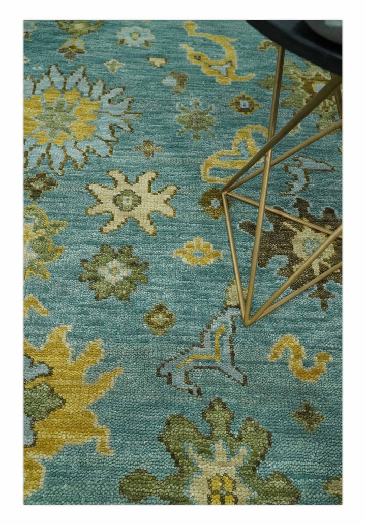 Antique Moss Green and Blue 5x8, 6x9, 8x10, 9x12, 10x14, 12x15 Wool Hand Knotted Traditional Vintage Persian Wool Area Rug | TRDCP815 - The Rug Decor