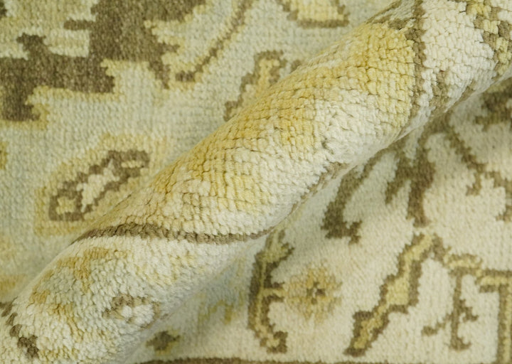 Antique Oushak 2x3 Beige and Brown Hand Knotted Entryway Wool Area Rug | TRD1925223 - The Rug Decor