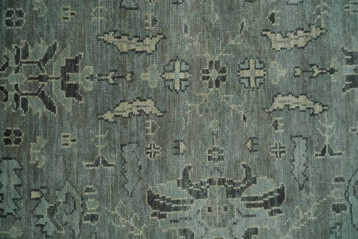 Antique Oushak Hand Knotted 5x8, 6x9, 8x10, 9x12, 10x14 and 12x15 Silver and Charcoal Traditional Persian Wool Rug | TRDCP882912 - The Rug Decor