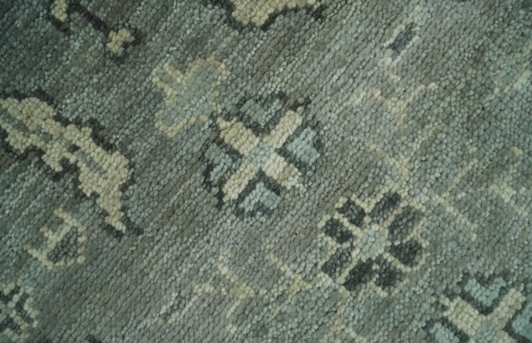 Antique Oushak Hand Knotted 5x8, 6x9, 8x10, 9x12, 10x14 and 12x15 Silver and Charcoal Traditional Persian Wool Rug | TRDCP882912 - The Rug Decor