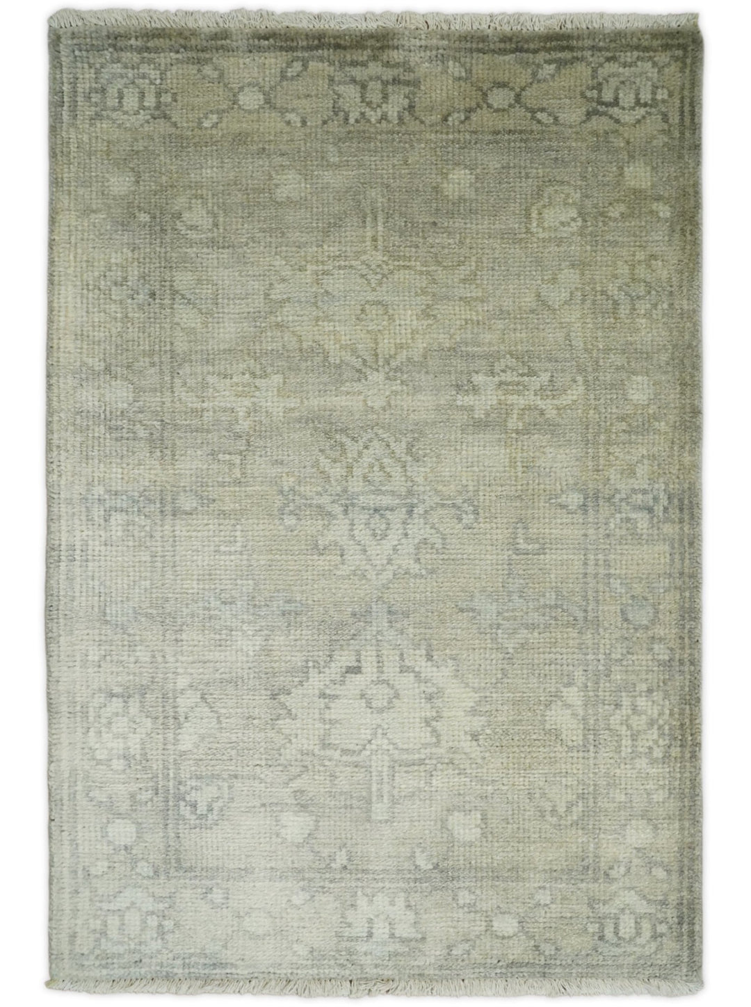 Antique Persian 2x3 Beige and Gray Hand Knotted Entryway Wool Area Rug | TRD2954723 - The Rug Decor