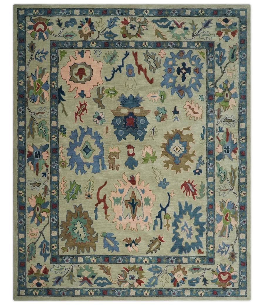 Antique Persian Hand Tufted Beige Modern Oushak Rug, 6x9, 8x10, 9x12 Kids, Living Room and Bedroom Rug | TRD6488 - The Rug Decor