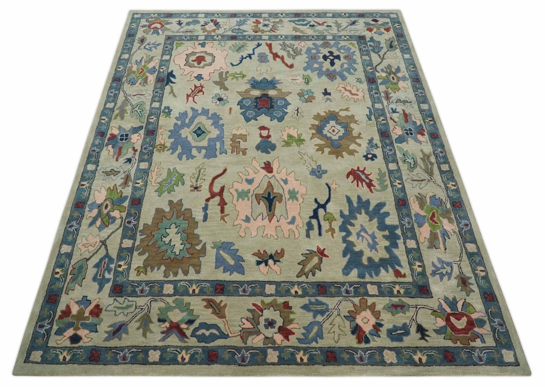 Antique Persian Hand Tufted Beige Modern Oushak Rug, 6x9, 8x10, 9x12 Kids, Living Room and Bedroom Rug | TRD6488 - The Rug Decor