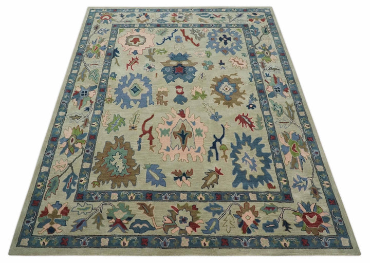 Antique Persian Hand Tufted Beige Modern Oushak Rug, 6x9, 8x10, 9x12 Kids, Living Room and Bedroom Rug | TRD6488 - The Rug Decor