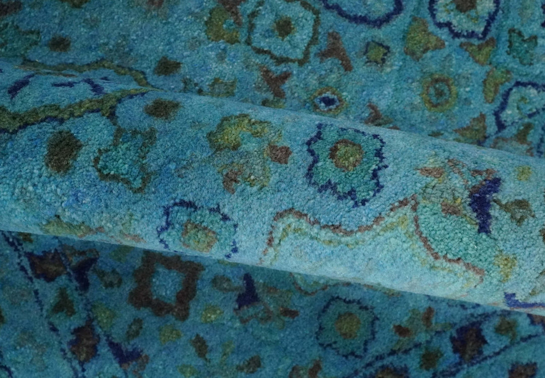 Antique Persian Mamluk Hand Tufted Blue Overdyed 5x8, 6x9 and 8x10 Wool Area Rug | TRD6484 - The Rug Decor