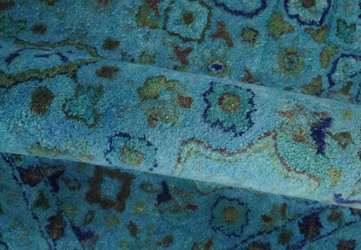 Antique Persian Mamluk Hand Tufted Blue Overdyed 5x8, 6x9 and 8x10 Wool Area Rug | TRD6484 - The Rug Decor