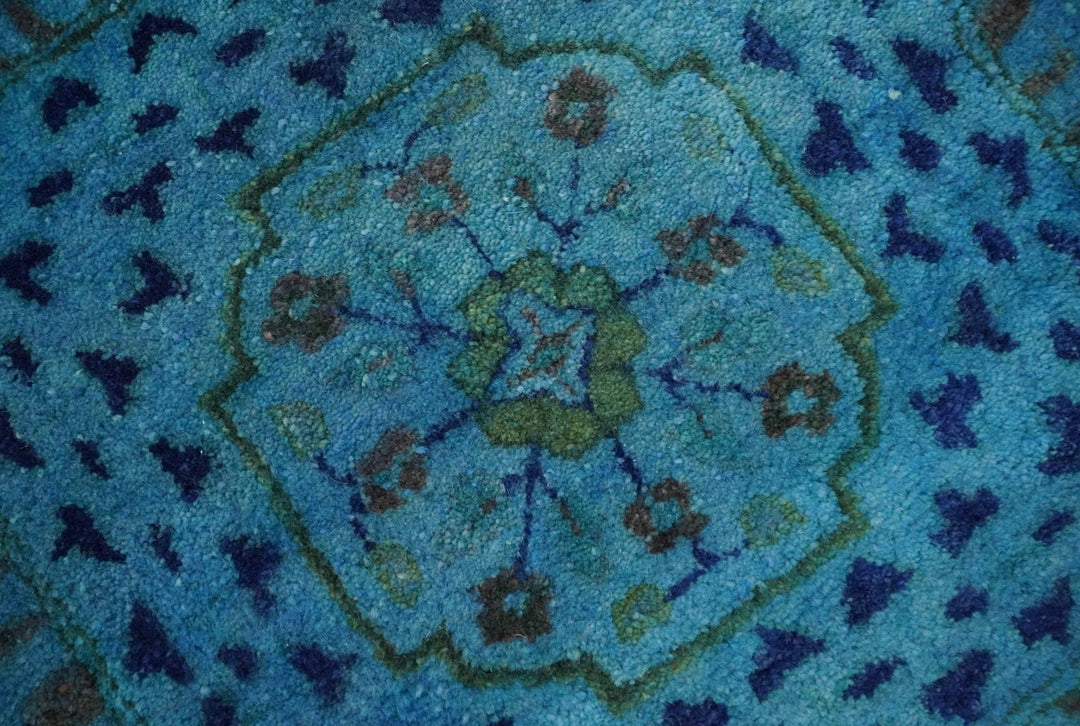 Antique Persian Mamluk Hand Tufted Blue Overdyed 5x8, 6x9 and 8x10 Wool Area Rug | TRD6484 - The Rug Decor