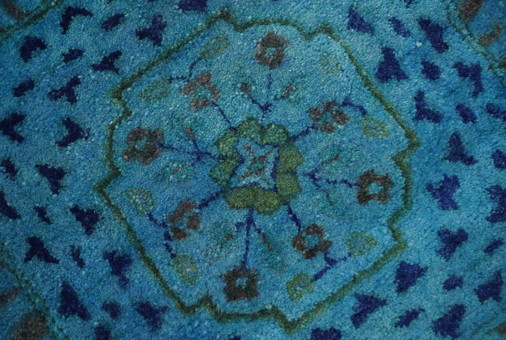 Antique Persian Mamluk Hand Tufted Blue Overdyed 5x8, 6x9 and 8x10 Wool Area Rug | TRD6484 - The Rug Decor
