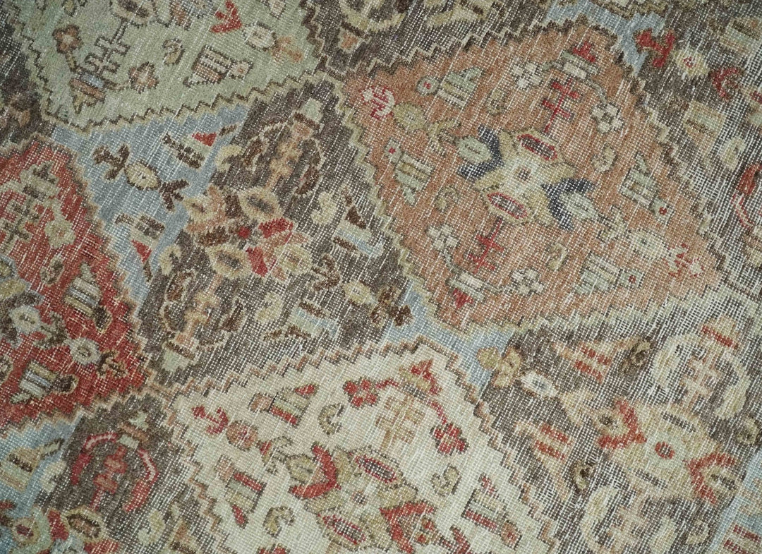 Antique Persian Tribal Garden Rug 6x9, 8x10 and 9x12 Hand Knotted Distressed Area Rug | TRD2756 - The Rug Decor