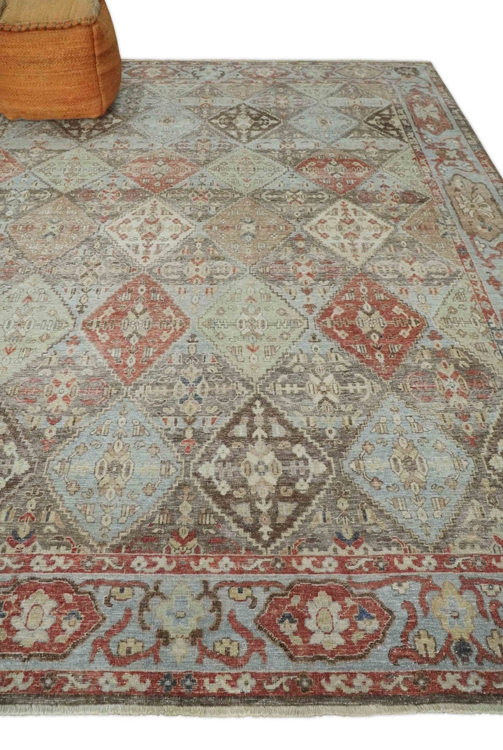Antique Persian Tribal Garden Rug 6x9, 8x10 and 9x12 Hand Knotted Distressed Area Rug | TRD2756 - The Rug Decor