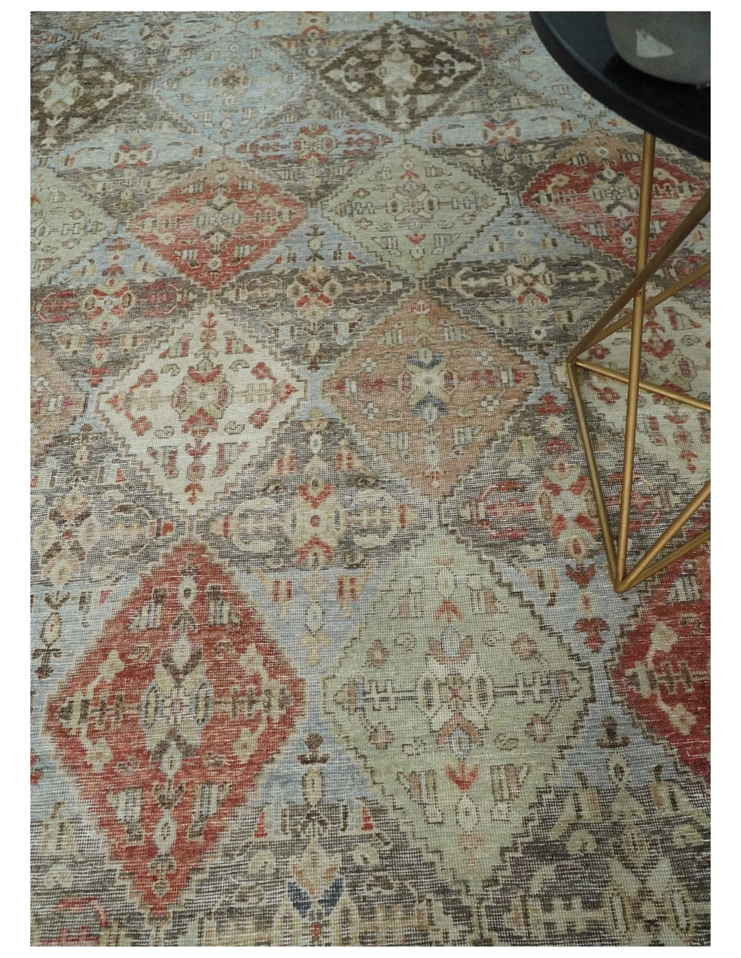 Antique Persian Tribal Garden Rug 6x9, 8x10 and 9x12 Hand Knotted Distressed Area Rug | TRD2756 - The Rug Decor