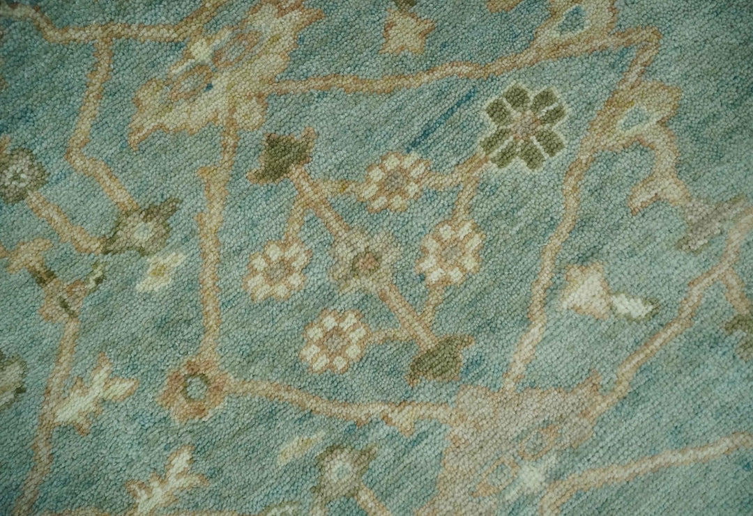 Antique style Floral Gray, Beige and Green Hand knotted Oriental Oushak Multi Size Wool Area Rug - The Rug Decor