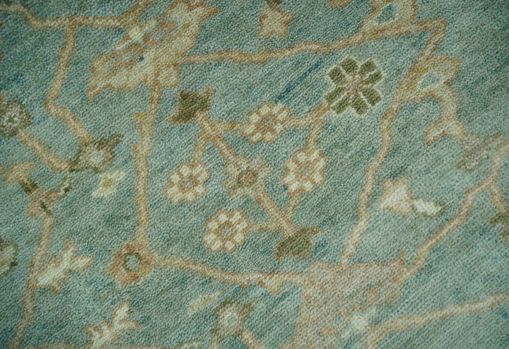 Antique style Floral Gray, Beige and Green Hand knotted Oriental Oushak Multi Size Wool Area Rug - The Rug Decor