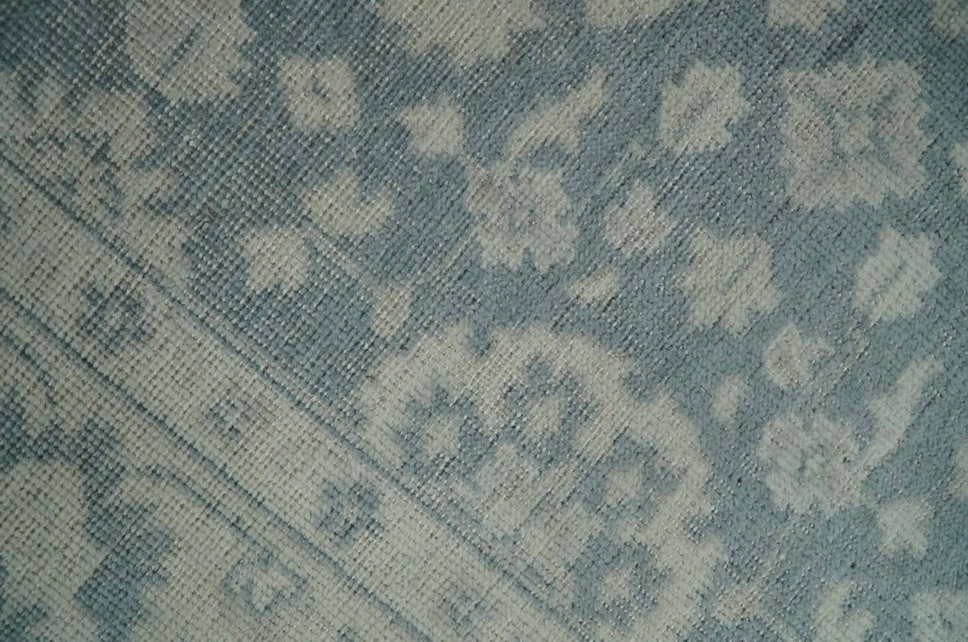 Antique Style Ivory and Charcoal Hand Knotted Traditional Oushak 2x4 wool Bedside Rug - The Rug Decor