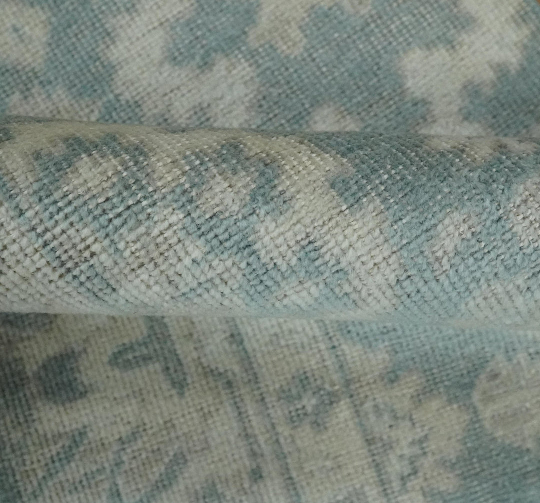 Antique Style Ivory and Gray Hand Knotted Traditional Oushak 2x4 wool Bedside Rug - The Rug Decor